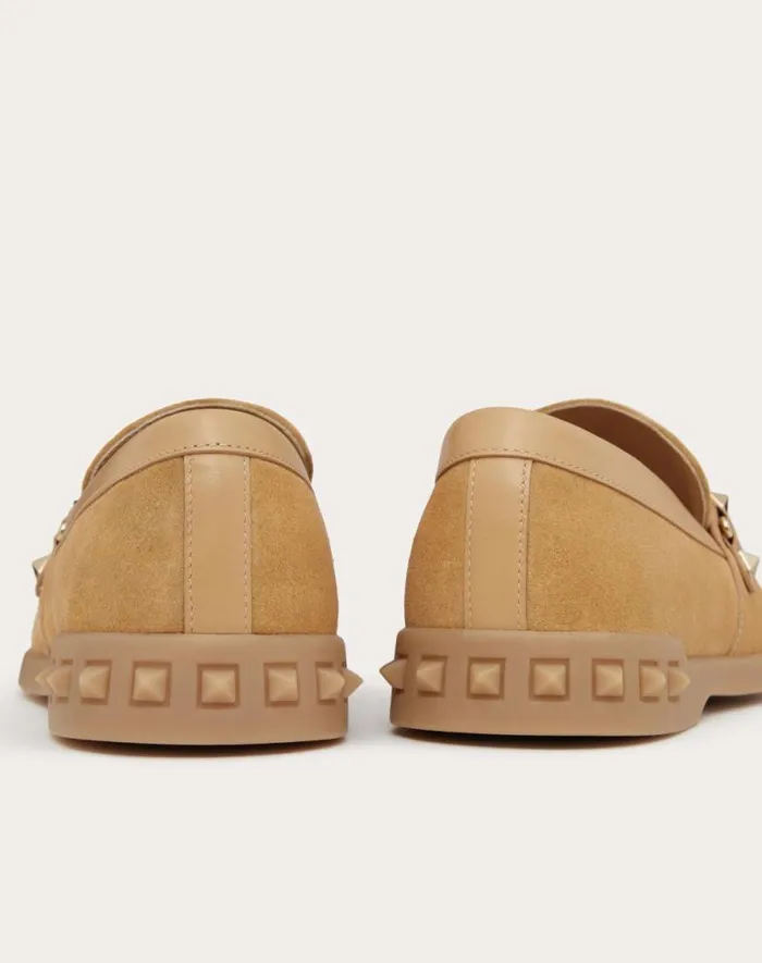Valentino Loafers And Oxfords Woman Leisure Flows Split Leather Loafer For Woman In Light Camel Light Camel Valentino Loafers And Oxfords Woman Leisure Flows Split Leather Loafer For Woman In Light Camel Light Camel