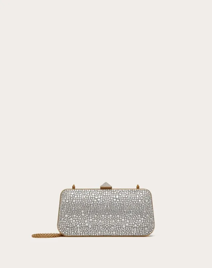 Valentino Mini Bags Woman Carry Secrets Rhinestone Minaudiere For Woman In Crystal Crystal Valentino Mini Bags Woman Carry Secrets Rhinestone Minaudiere For Woman In Crystal Crystal