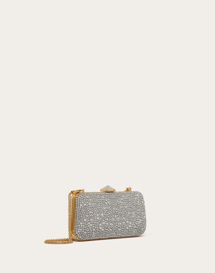 Valentino Mini Bags Woman Carry Secrets Rhinestone Minaudiere For Woman In Crystal Crystal Valentino Mini Bags Woman Carry Secrets Rhinestone Minaudiere For Woman In Crystal Crystal