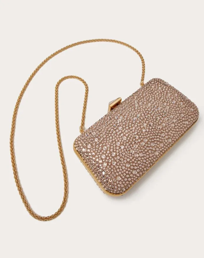 Valentino Mini Bags Woman Carry Secrets Rhinestone Minaudiere For Woman In Crystal Crystal Valentino Mini Bags Woman Carry Secrets Rhinestone Minaudiere For Woman In Crystal Crystal