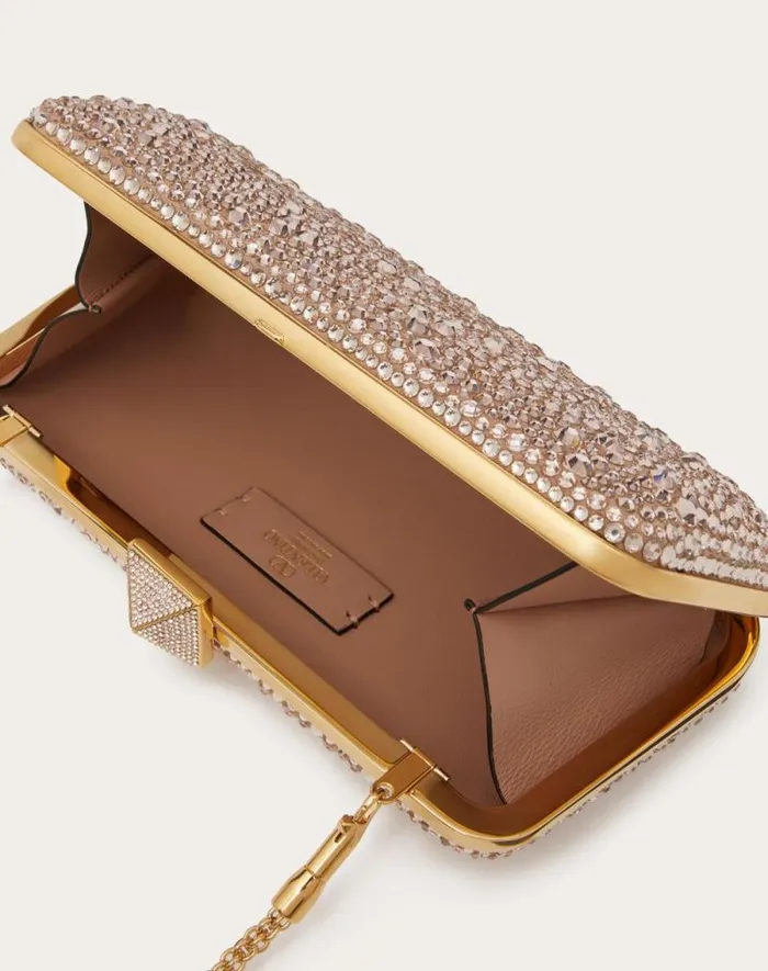 Valentino Mini Bags Woman Carry Secrets Rhinestone Minaudiere For Woman In Crystal Crystal Valentino Mini Bags Woman Carry Secrets Rhinestone Minaudiere For Woman In Crystal Crystal