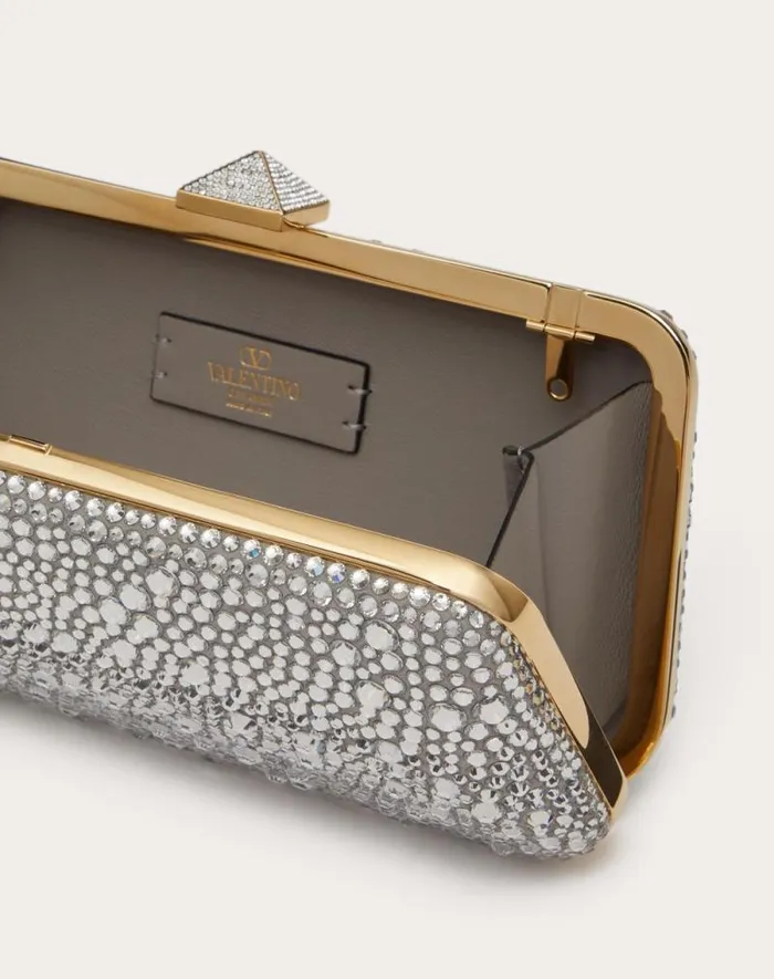 Valentino Mini Bags Woman Carry Secrets Rhinestone Minaudiere For Woman In Crystal Crystal Valentino Mini Bags Woman Carry Secrets Rhinestone Minaudiere For Woman In Crystal Crystal