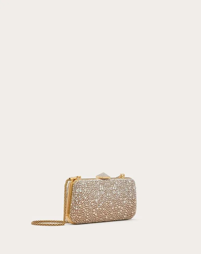 Valentino Mini Bags Woman Carry Secrets Rhinestone Minaudiere For Woman In Crystal Crystal Valentino Mini Bags Woman Carry Secrets Rhinestone Minaudiere For Woman In Crystal Crystal