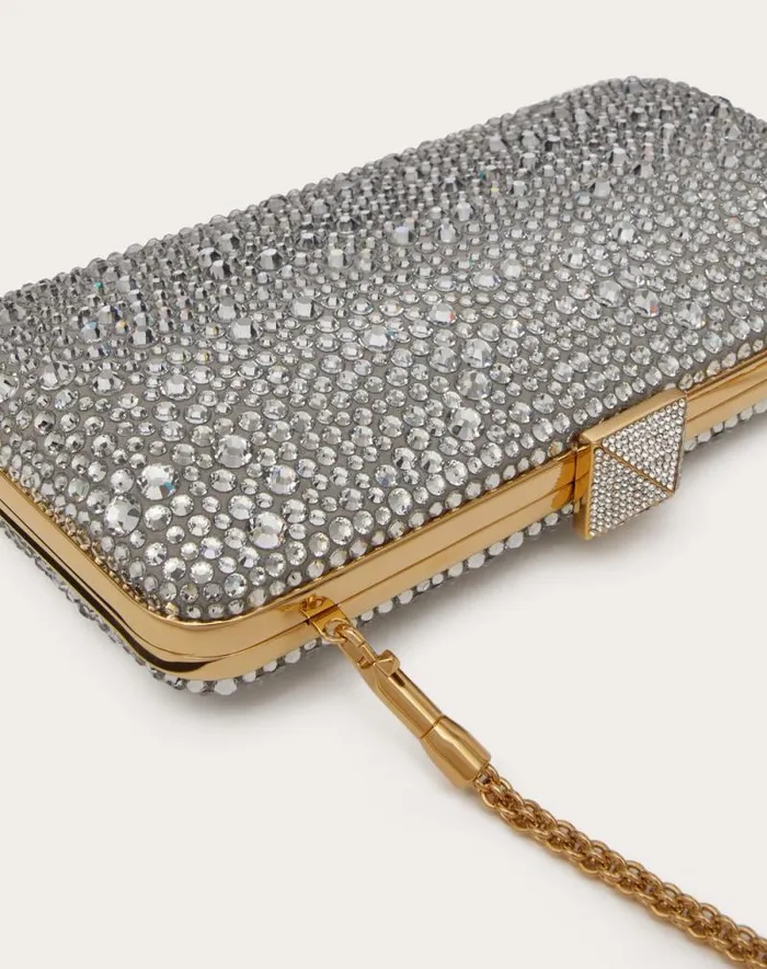 Valentino Mini Bags Woman Carry Secrets Rhinestone Minaudiere For Woman In Crystal Crystal Valentino Mini Bags Woman Carry Secrets Rhinestone Minaudiere For Woman In Crystal Crystal
