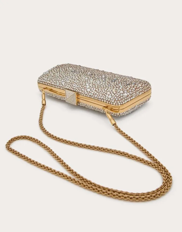 Valentino Mini Bags Woman Carry Secrets Rhinestone Minaudiere For Woman In Crystal Crystal Valentino Mini Bags Woman Carry Secrets Rhinestone Minaudiere For Woman In Crystal Crystal