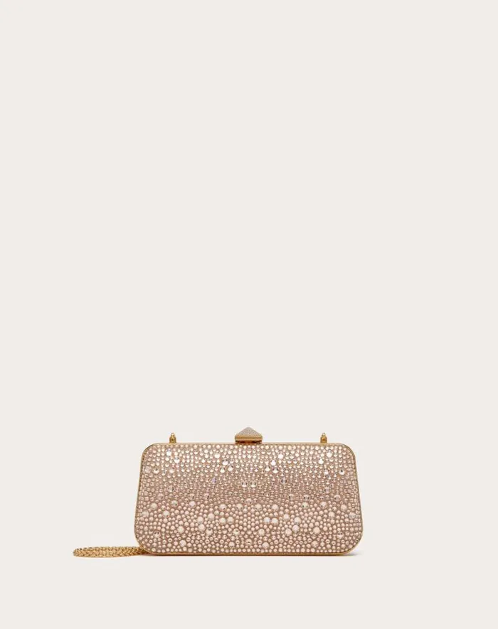 Valentino Mini Bags Woman Carry Secrets Rhinestone Minaudiere For Woman In Crystal Crystal Valentino Mini Bags Woman Carry Secrets Rhinestone Minaudiere For Woman In Crystal Crystal