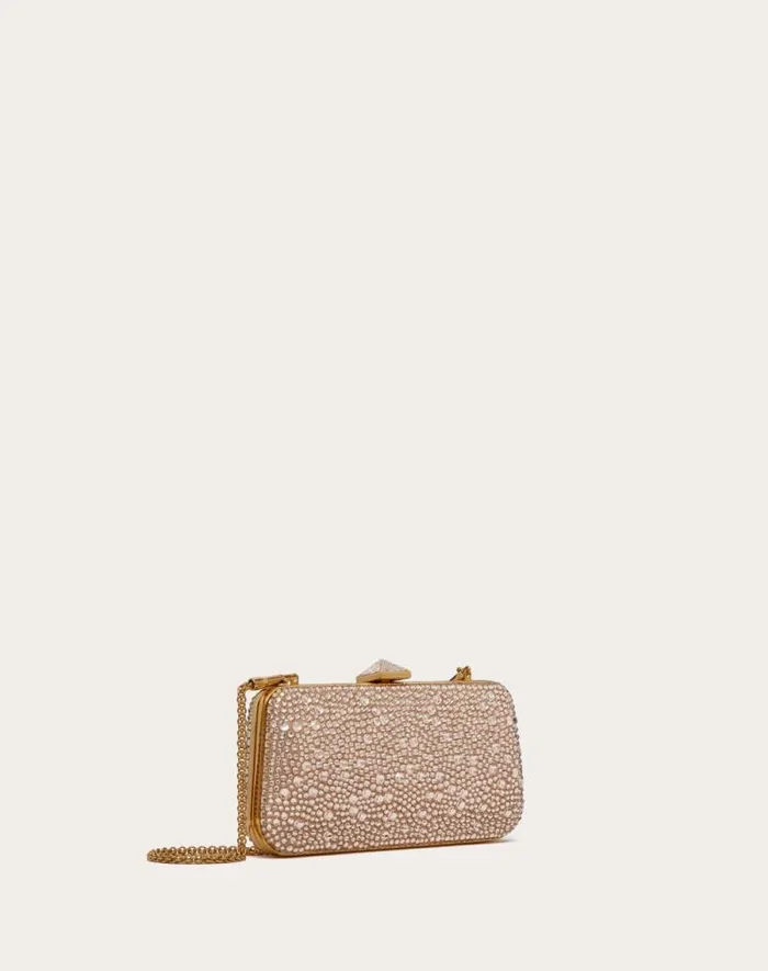 Valentino Mini Bags Woman Carry Secrets Rhinestone Minaudiere For Woman In Crystal Crystal Valentino Mini Bags Woman Carry Secrets Rhinestone Minaudiere For Woman In Crystal Crystal