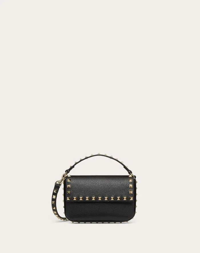 Valentino Mini Bags Woman Rockstud Grainy Calfskin Pouch For Woman In Poudre Poudre Valentino Mini Bags Woman Rockstud Grainy Calfskin Pouch For Woman In Poudre Poudre