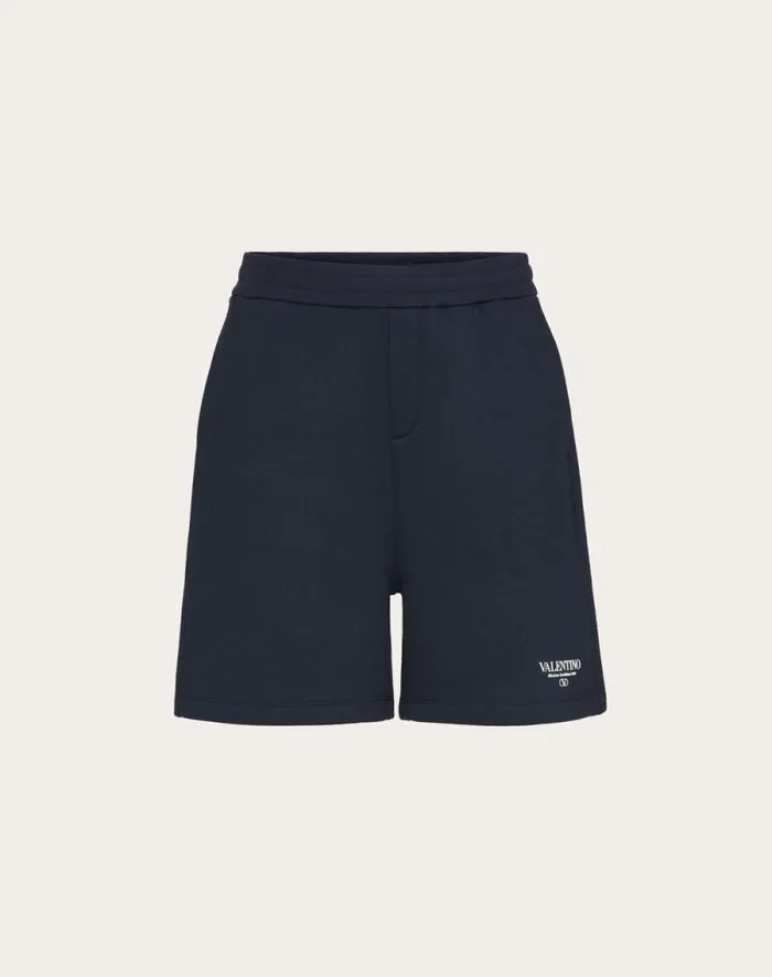 Valentino Pants And Shorts Man Valentino Print Cotton Bermuda Shorts For Man In Navywhite Navywhite Valentino Pants And Shorts Man Valentino Print Cotton Bermuda Shorts For Man In Navywhite Navywhite