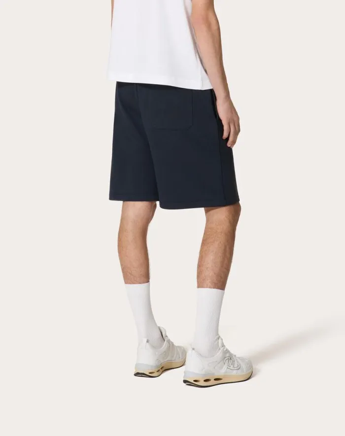 Valentino Pants And Shorts Man Valentino Print Cotton Bermuda Shorts For Man In Navywhite Navywhite Valentino Pants And Shorts Man Valentino Print Cotton Bermuda Shorts For Man In Navywhite Navywhite