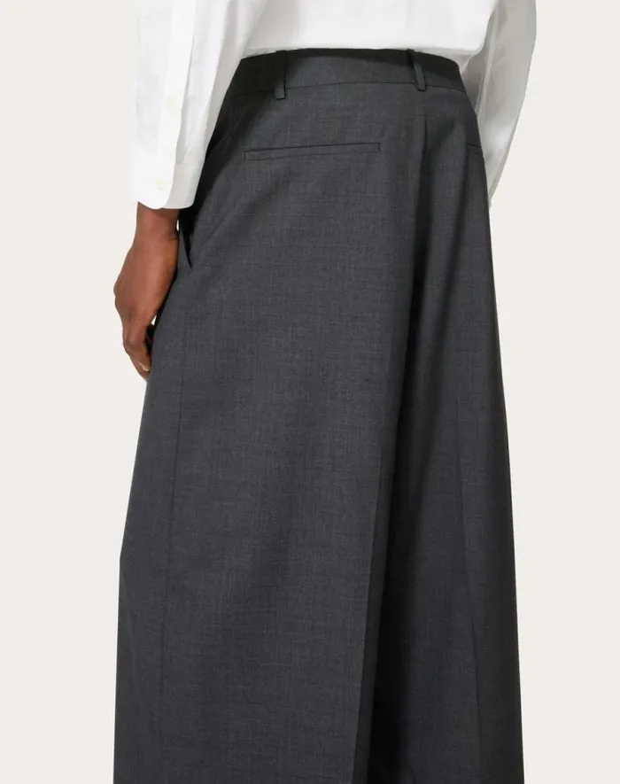 Valentino Pants And Shorts Man Wool Pants For Man In Grey Grey