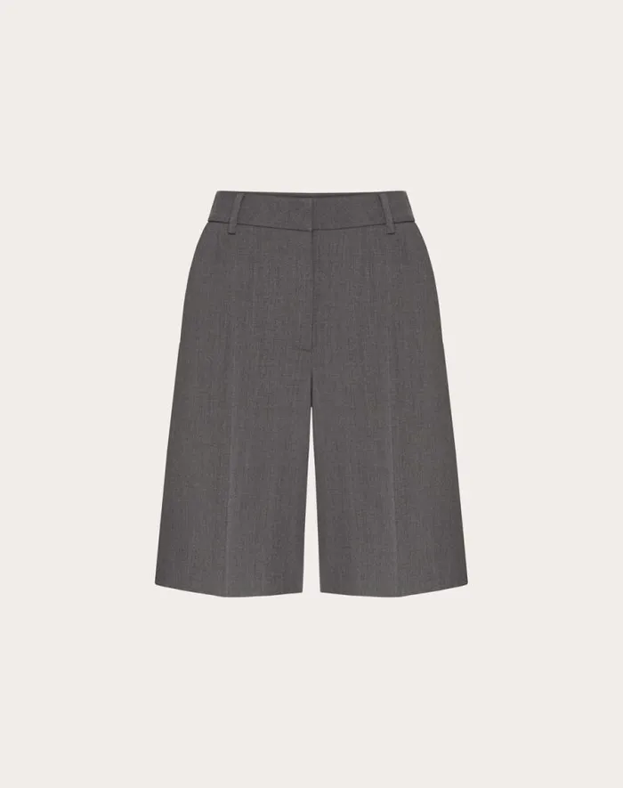 Valentino Pants And Shorts Woman Active Gabardine Bermuda Shorts For Woman In Grey Grey Valentino Pants And Shorts Woman Active Gabardine Bermuda Shorts For Woman In Grey Grey
