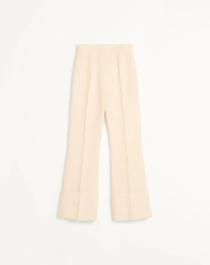 Valentino Pants And Shorts Woman Crepe Couture Pants For Woman In Ivory Ivory