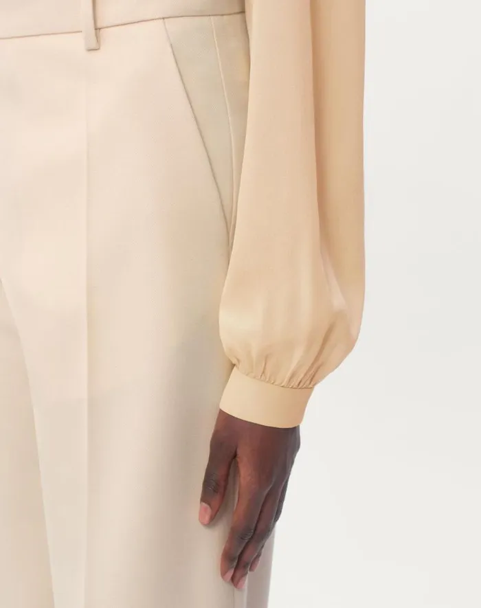 Valentino Pants And Shorts Woman Diagonal Dry Wool Pants For Woman In Ivory Ivory Valentino Pants And Shorts Woman Diagonal Dry Wool Pants For Woman In Ivory Ivory