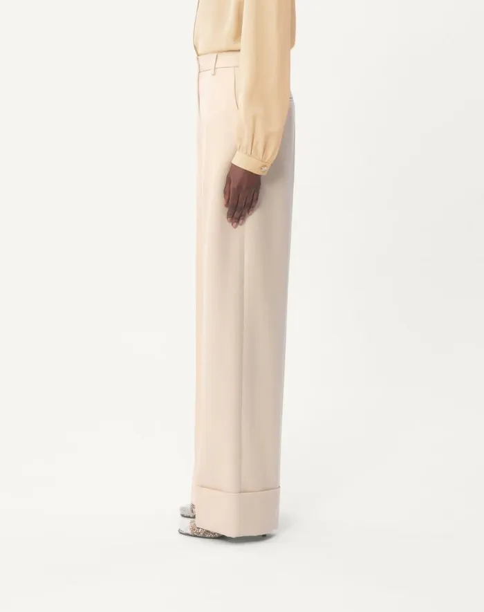 Valentino Pants And Shorts Woman Diagonal Dry Wool Pants For Woman In Ivory Ivory Valentino Pants And Shorts Woman Diagonal Dry Wool Pants For Woman In Ivory Ivory