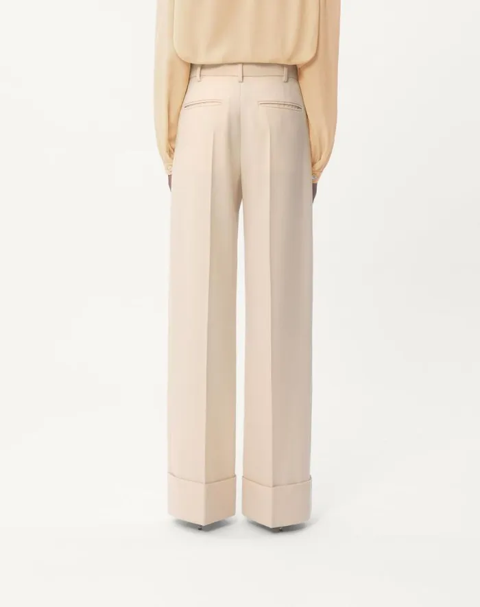 Valentino Pants And Shorts Woman Diagonal Dry Wool Pants For Woman In Ivory Ivory Valentino Pants And Shorts Woman Diagonal Dry Wool Pants For Woman In Ivory Ivory