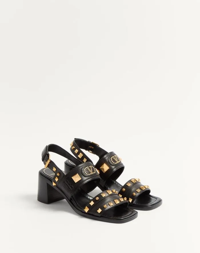 Valentino Sandals Woman Plaster Caster Buffalo Sandal 60mm For Woman In Black Black Valentino Sandals Woman Plaster Caster Buffalo Sandal 60mm For Woman In Black Black