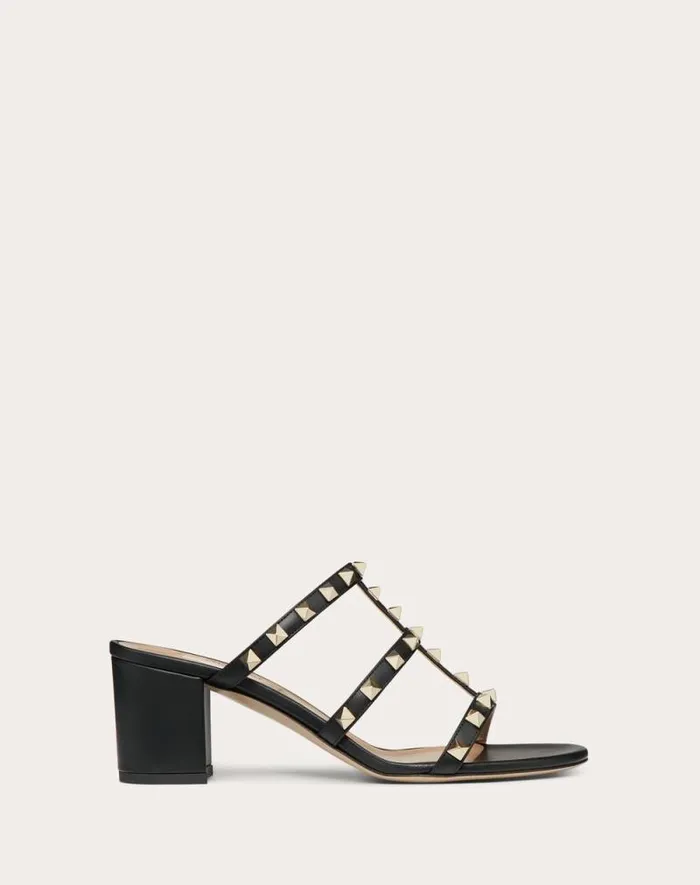 Valentino Sandals Woman Rockstud Calfskin Leather Slide Sandal 60 Mm For Woman In Light Ivory Light Ivory Valentino Sandals Woman Rockstud Calfskin Leather Slide Sandal 60 Mm For Woman In Light Ivory Light Ivory