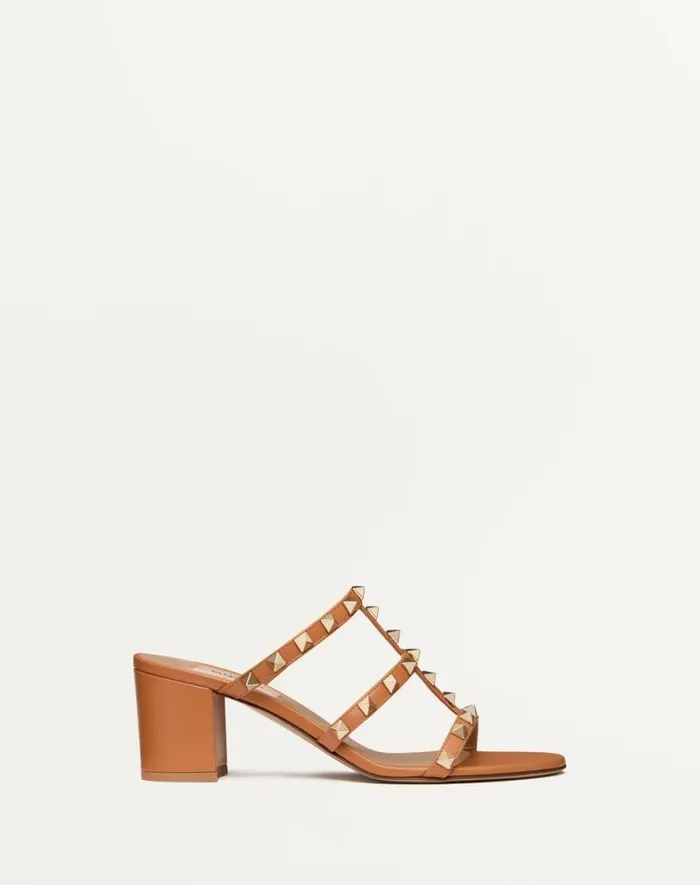 Valentino Sandals Woman Rockstud Calfskin Leather Slide Sandal 60 Mm For Woman In Light Ivory Light Ivory Valentino Sandals Woman Rockstud Calfskin Leather Slide Sandal 60 Mm For Woman In Light Ivory Light Ivory