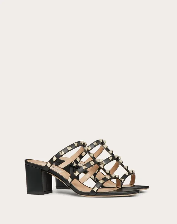 Valentino Sandals Woman Rockstud Calfskin Leather Slide Sandal 60 Mm For Woman In Light Ivory Light Ivory Valentino Sandals Woman Rockstud Calfskin Leather Slide Sandal 60 Mm For Woman In Light Ivory Light Ivory