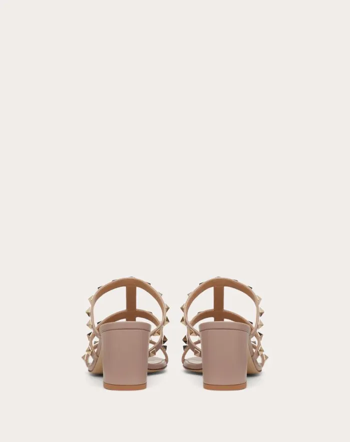 Valentino Sandals Woman Rockstud Calfskin Leather Slide Sandal 60 Mm For Woman In Light Ivory Light Ivory Valentino Sandals Woman Rockstud Calfskin Leather Slide Sandal 60 Mm For Woman In Light Ivory Light Ivory