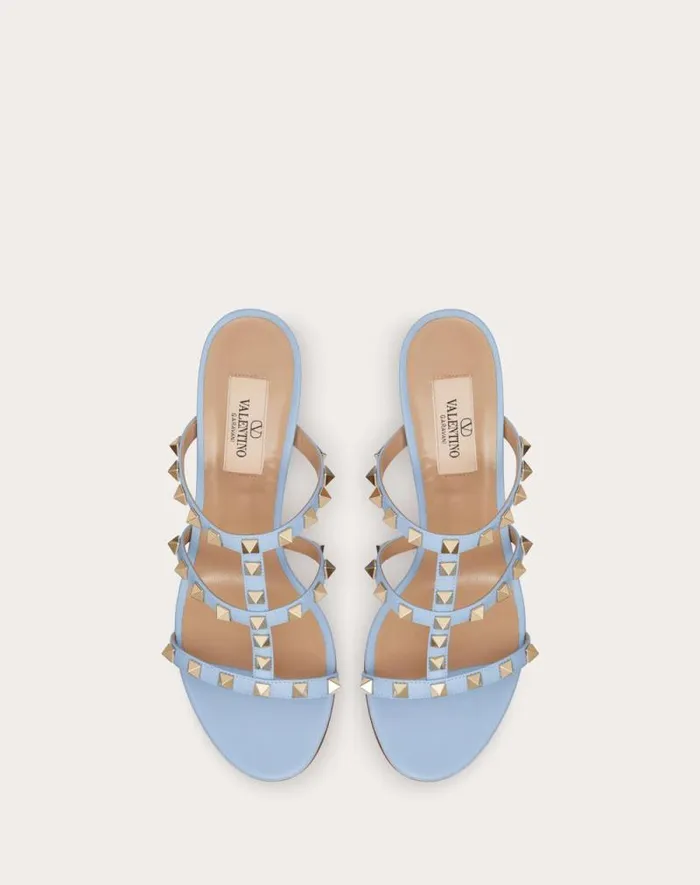 Valentino Sandals Woman Rockstud Calfskin Leather Slide Sandal 60 Mm For Woman In Light Ivory Light Ivory Valentino Sandals Woman Rockstud Calfskin Leather Slide Sandal 60 Mm For Woman In Light Ivory Light Ivory