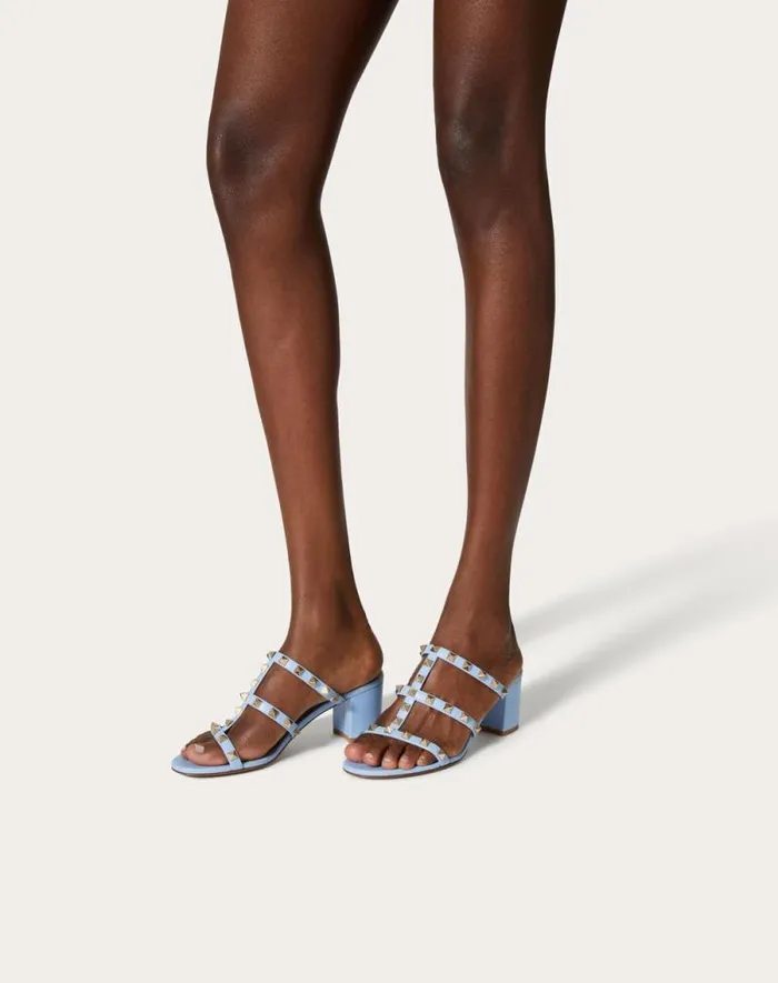 Valentino Sandals Woman Rockstud Calfskin Leather Slide Sandal 60 Mm For Woman In Light Ivory Light Ivory Valentino Sandals Woman Rockstud Calfskin Leather Slide Sandal 60 Mm For Woman In Light Ivory Light Ivory