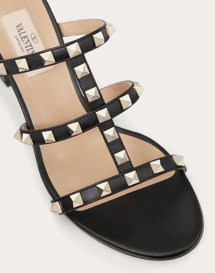 Valentino Sandals Woman Rockstud Calfskin Leather Slide Sandal 60 Mm For Woman In Light Ivory Light Ivory Valentino Sandals Woman Rockstud Calfskin Leather Slide Sandal 60 Mm For Woman In Light Ivory Light Ivory
