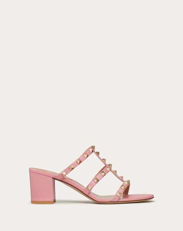 Valentino Sandals Woman Rockstud Calfskin Leather Slide Sandal 60 Mm For Woman In Light Ivory Light Ivory Valentino Sandals Woman Rockstud Calfskin Leather Slide Sandal 60 Mm For Woman In Light Ivory Light Ivory