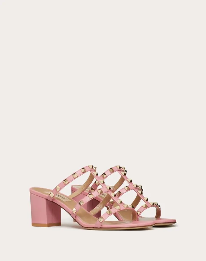 Valentino Sandals Woman Rockstud Calfskin Leather Slide Sandal 60 Mm For Woman In Light Ivory Light Ivory Valentino Sandals Woman Rockstud Calfskin Leather Slide Sandal 60 Mm For Woman In Light Ivory Light Ivory