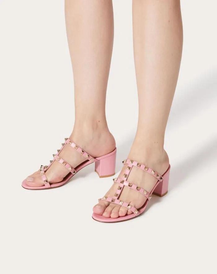 Valentino Sandals Woman Rockstud Calfskin Leather Slide Sandal 60 Mm For Woman In Light Ivory Light Ivory Valentino Sandals Woman Rockstud Calfskin Leather Slide Sandal 60 Mm For Woman In Light Ivory Light Ivory