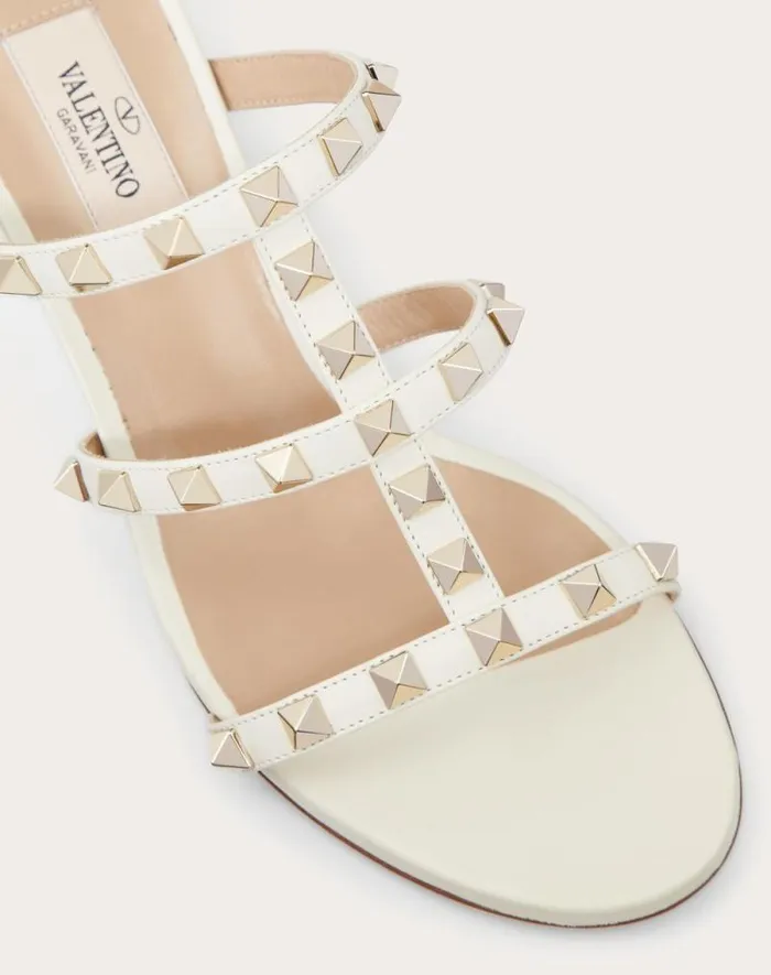 Valentino Sandals Woman Rockstud Calfskin Leather Slide Sandal 60 Mm For Woman In Light Ivory Light Ivory Valentino Sandals Woman Rockstud Calfskin Leather Slide Sandal 60 Mm For Woman In Light Ivory Light Ivory