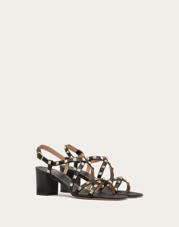Valentino Sandals Woman Rockstud Calfskin Sandal With Straps 60mm For Woman In Light Ivory Light Ivory Valentino Sandals Woman Rockstud Calfskin Sandal With Straps 60mm For Woman In Light Ivory Light Ivory