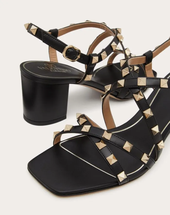 Valentino Sandals Woman Rockstud Calfskin Sandal With Straps 60mm For Woman In Light Ivory Light Ivory Valentino Sandals Woman Rockstud Calfskin Sandal With Straps 60mm For Woman In Light Ivory Light Ivory