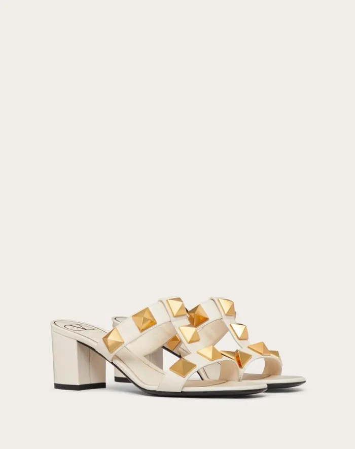 Valentino Sandals Woman Roman Stud Calfskin Slide Sandal 60 Mm For Woman In Rose Cannelle Rose Cannelle Valentino Sandals Woman Roman Stud Calfskin Slide Sandal 60 Mm For Woman In Rose Cannelle Rose Cannelle