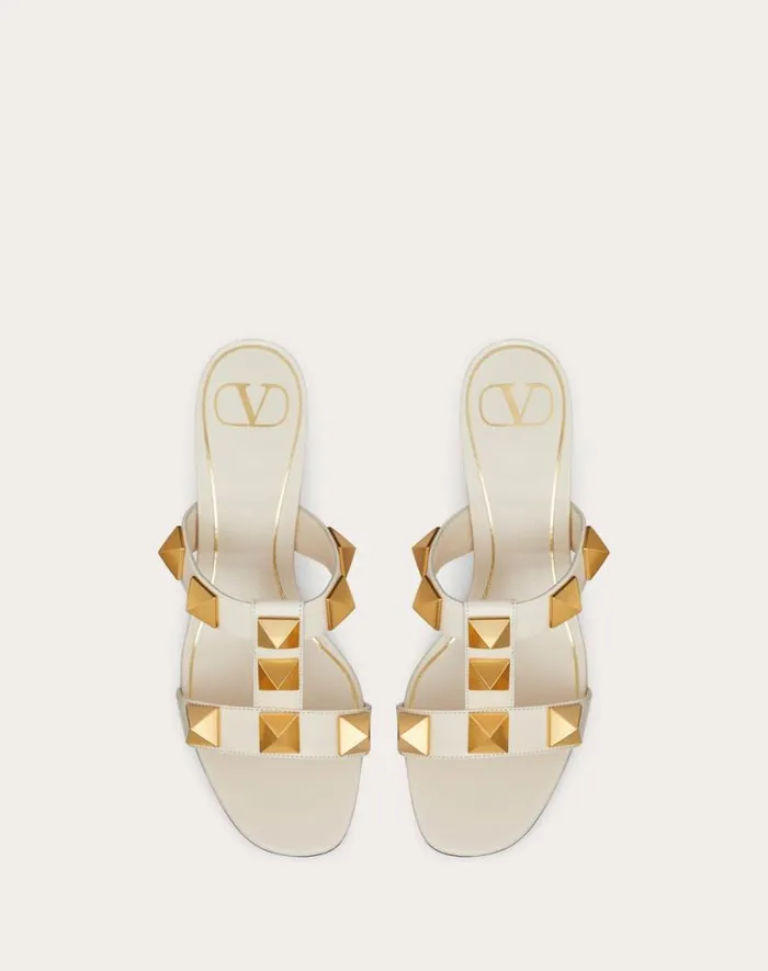 Valentino Sandals Woman Roman Stud Calfskin Slide Sandal 60 Mm For Woman In Rose Cannelle Rose Cannelle Valentino Sandals Woman Roman Stud Calfskin Slide Sandal 60 Mm For Woman In Rose Cannelle Rose Cannelle