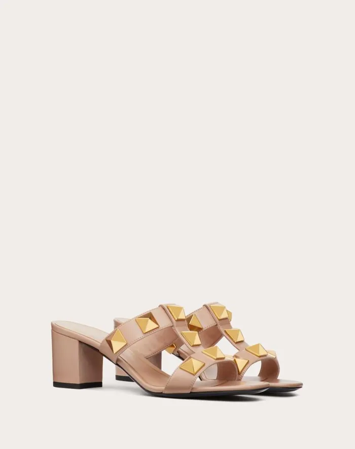 Valentino Sandals Woman Roman Stud Calfskin Slide Sandal 60 Mm For Woman In Rose Cannelle Rose Cannelle Valentino Sandals Woman Roman Stud Calfskin Slide Sandal 60 Mm For Woman In Rose Cannelle Rose Cannelle