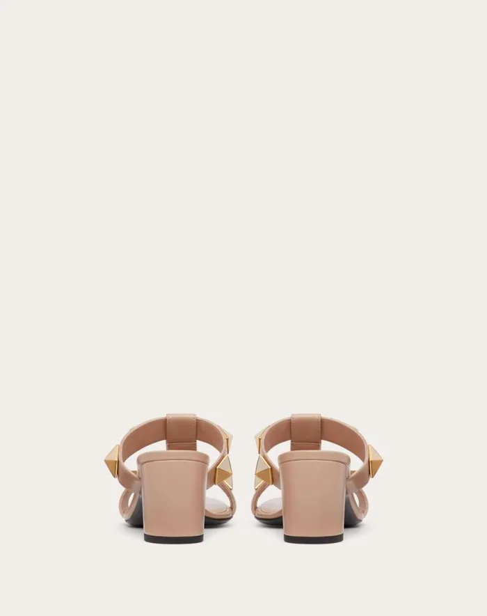 Valentino Sandals Woman Roman Stud Calfskin Slide Sandal 60 Mm For Woman In Rose Cannelle Rose Cannelle Valentino Sandals Woman Roman Stud Calfskin Slide Sandal 60 Mm For Woman In Rose Cannelle Rose Cannelle