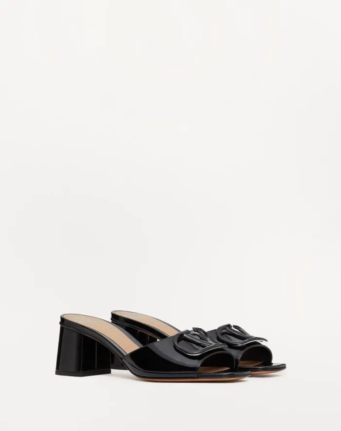 Valentino Sandals Woman Vlogo Signature Patent Leather Slide Sandal 60mm For Woman In Rose Cannelle Rose Cannelle Valentino Sandals Woman Vlogo Signature Patent Leather Slide Sandal 60mm For Woman In Rose Cannelle Rose Cannelle