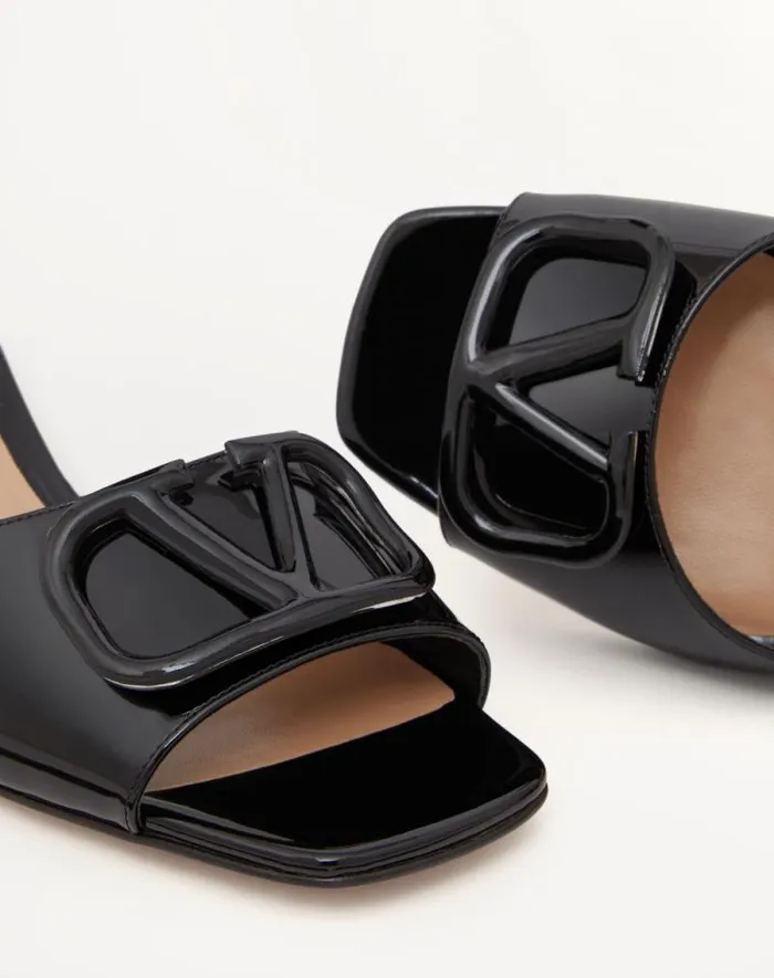 Valentino Sandals Woman Vlogo Signature Patent Leather Slide Sandal 60mm For Woman In Rose Cannelle Rose Cannelle Valentino Sandals Woman Vlogo Signature Patent Leather Slide Sandal 60mm For Woman In Rose Cannelle Rose Cannelle