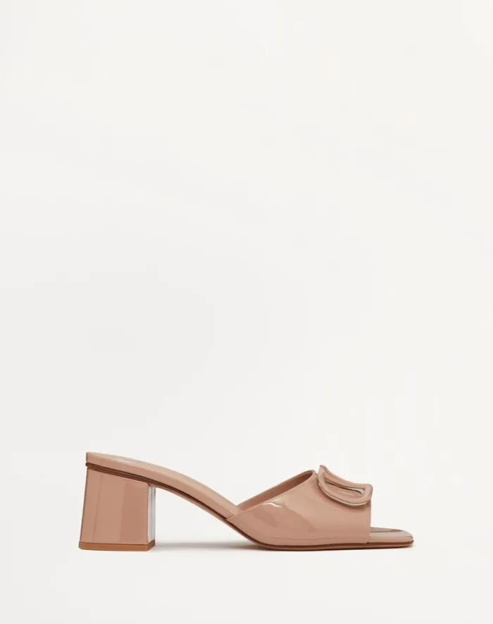 Valentino Sandals Woman Vlogo Signature Patent Leather Slide Sandal 60mm For Woman In Rose Cannelle Rose Cannelle Valentino Sandals Woman Vlogo Signature Patent Leather Slide Sandal 60mm For Woman In Rose Cannelle Rose Cannelle
