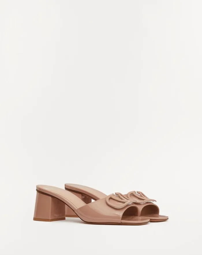 Valentino Sandals Woman Vlogo Signature Patent Leather Slide Sandal 60mm For Woman In Rose Cannelle Rose Cannelle Valentino Sandals Woman Vlogo Signature Patent Leather Slide Sandal 60mm For Woman In Rose Cannelle Rose Cannelle