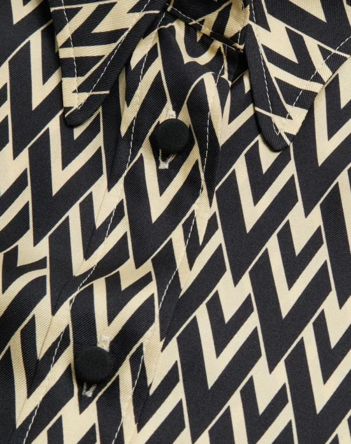 Valentino Shirts And Tops Woman Toute La V Twill Shirt For Woman In Blackivory Blackivory Valentino Shirts And Tops Woman Toute La V Twill Shirt For Woman In Blackivory Blackivory