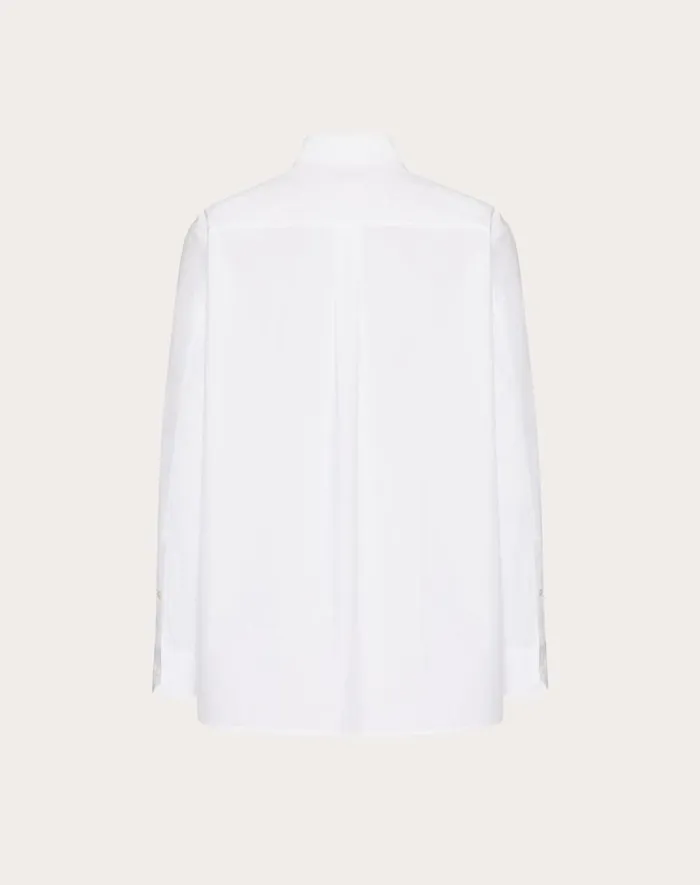 Valentino Shirts Man Long Sleeve Cotton Shirt With Maison Valentino Tailoring Label For Man In White White