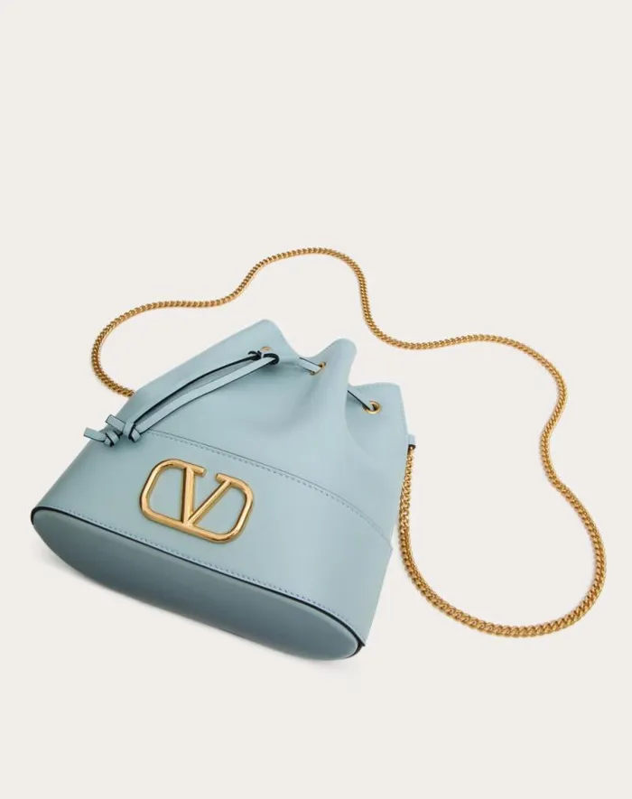 Valentino Shoulder Bags Woman Mini Bucket Bag In Nappa With Vlogo Signature Chain For Woman In Black Black Valentino Shoulder Bags Woman Mini Bucket Bag In Nappa With Vlogo Signature Chain For Woman In Black Black