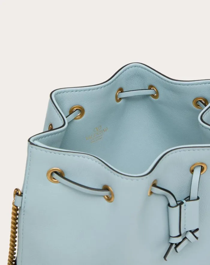 Valentino Shoulder Bags Woman Mini Bucket Bag In Nappa With Vlogo Signature Chain For Woman In Black Black Valentino Shoulder Bags Woman Mini Bucket Bag In Nappa With Vlogo Signature Chain For Woman In Black Black