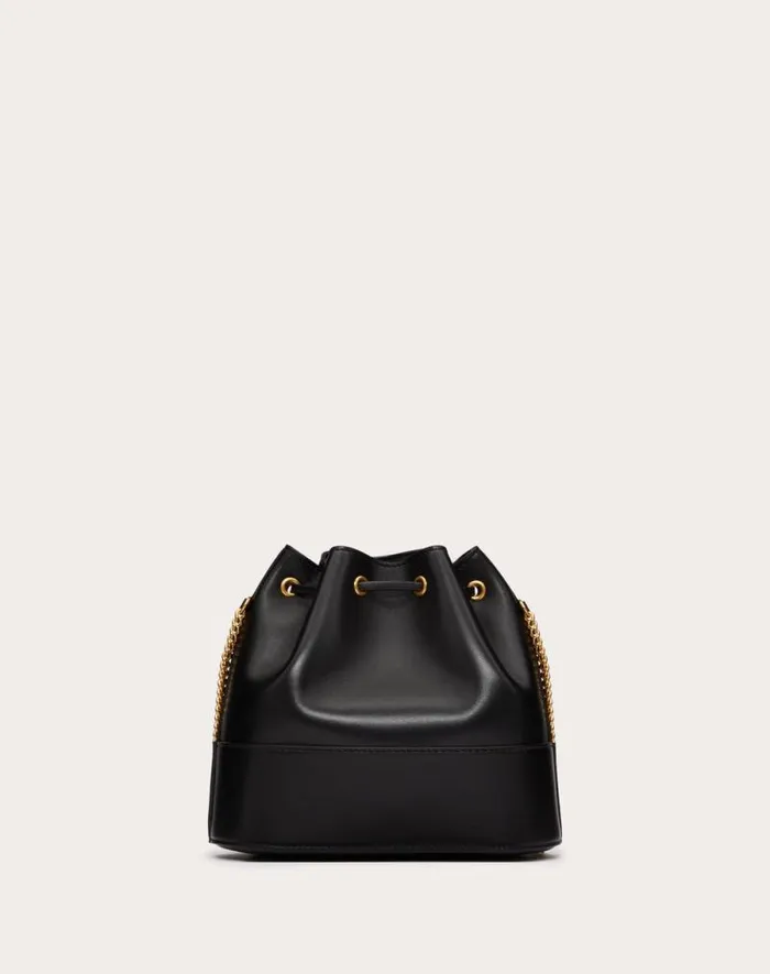 Valentino Shoulder Bags Woman Mini Bucket Bag In Nappa With Vlogo Signature Chain For Woman In Black Black Valentino Shoulder Bags Woman Mini Bucket Bag In Nappa With Vlogo Signature Chain For Woman In Black Black