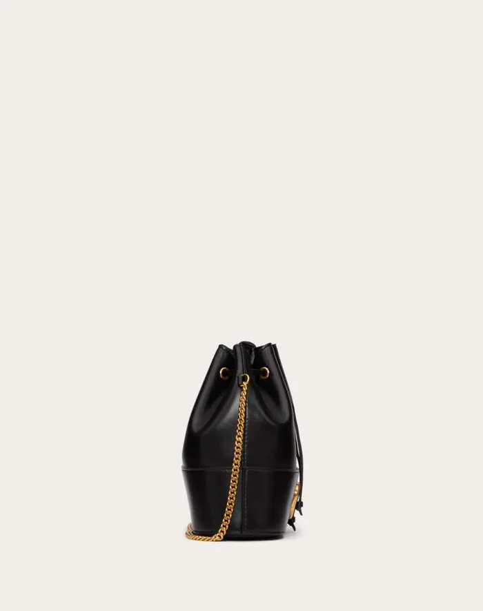 Valentino Shoulder Bags Woman Mini Bucket Bag In Nappa With Vlogo Signature Chain For Woman In Black Black Valentino Shoulder Bags Woman Mini Bucket Bag In Nappa With Vlogo Signature Chain For Woman In Black Black