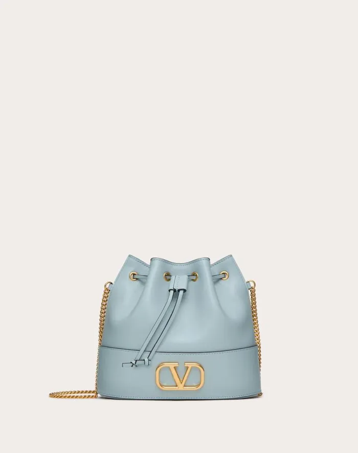Valentino Shoulder Bags Woman Mini Bucket Bag In Nappa With Vlogo Signature Chain For Woman In Black Black Valentino Shoulder Bags Woman Mini Bucket Bag In Nappa With Vlogo Signature Chain For Woman In Black Black