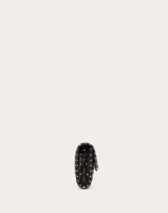 Valentino Shoulder Bags Woman Rockstud Spike Nappa Leather Crossbody Clutch Bag For Woman In Black Black Valentino Shoulder Bags Woman Rockstud Spike Nappa Leather Crossbody Clutch Bag For Woman In Black Black
